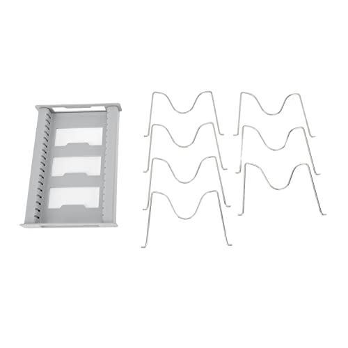 YDRCESMI Erweiterbarer Topf Organizer Einstellbarer effizienter Topf Deckelhalter Küchenrestaurant Büro ABS Edelstahl Stahl (Grau mit schwarzem innerem Fleece) von YDRCESMI