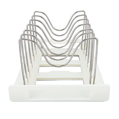 YDRCESMI Erweiterbarer Topf Organizer Einstellbarer effizienter Topf Deckelhalter Küchenrestaurant Büro ABS Edelstahl Stahl (Weiß) von YDRCESMI