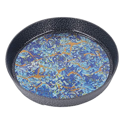 YDRCESMI Runde Legierung atives Tee -Servierschale Multifunktionale künstlerische Kreation für Home Patio Veranda Deck (Blue) von YDRCESMI
