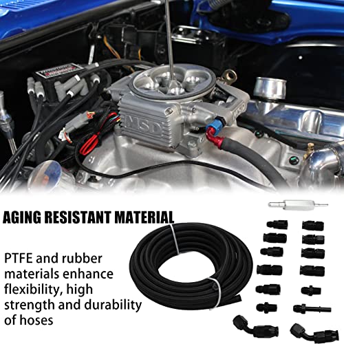 Ydrcesmi 6an 3/8 -Zoll -Kraftstoffleitungsanpassungskit Flexible PTFE Nylon Ölgasschlauch Fit LS Swap EFI System von YDRCESMI