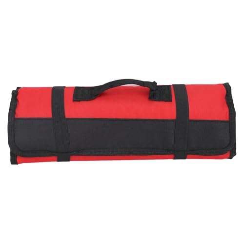Ydrcesmi Chef Messertasche Premium Chef Messer Roll -Aufbewahrung mit 20 PCS Slots Besteck Messer Halter Protektoren für Küchenutensilien (Rot) von YDRCESMI