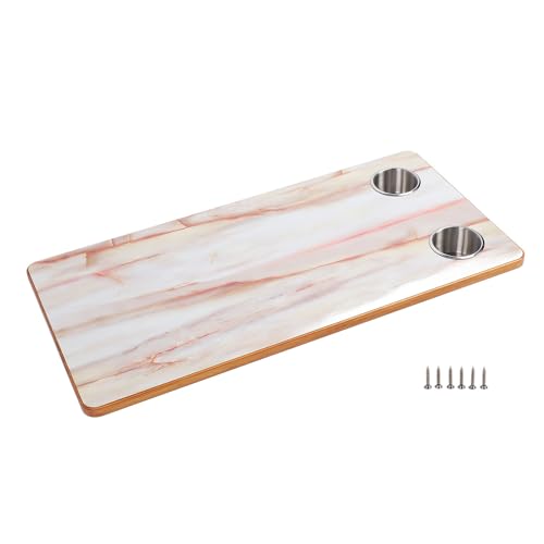 Ydrcesmi Holz Tisch Top Massive Marmor Desktop Edelstahlbecher für Wohnmobile Boote Ydrcesmi Holz Tisch Top Massive Marmor Desktop Edelstahlbecher für Wohnmobile Boote von YDRCESMI