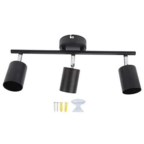 Ydrcesmi LED -Spur Light Kit Matte schwarze 3 Köpfe 90 Grad Rotatable 3 Light Lighting Kit Gu10 Glühbirne für Schlafzimmer Küche von YDRCESMI