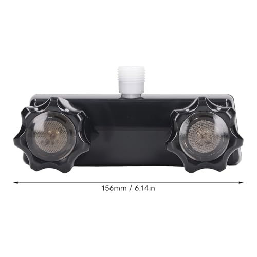 Ydrcesmi RV Duscharmaturen Ventil Diverter -Steuerung mit 2 -Rad -Duschmischung für Wohnmobilen (Schwarzer Basisschwarzknopf) von YDRCESMI