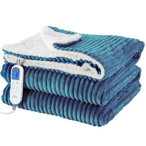 YDW Wärmedecke Heizdecke mit Abschaltautomatik - 200x180 cm Kuscheldecke Electric Blanket Wärme Beheizbare Decke Elektrische fürs Bett Überhitzungsschutz Waschbar Kuschelheizdecke - Türkis von YDW