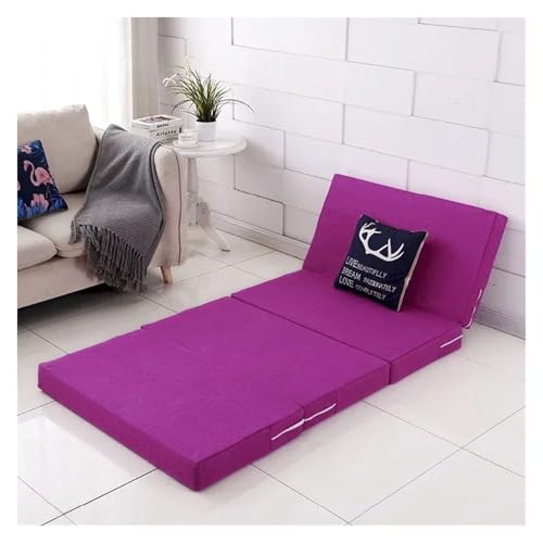 Faltbare Memory Foam Matratze Schwamm Klappmatratze Einfache Matte Tatami Yoga Matte Büro Mittagessen Einzelbett Möbel für Reisen, Camping(Purple,120x200x5cm) von YDYAENIO