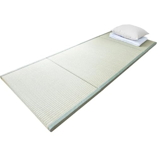 Faltbare Schlafmatratze Tatami-Strohmatte Wohnkultur Yogamatte Traditionelle Strohmatratze für Reisen, Camping(90x200x3.5cm) von YDYAENIO