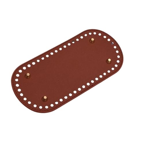 YDYAENIO 22x10cm Langer Boden for Stricktasche, Taschenboden aus PU-Leder, handgefertigter mit Löchern, DIY Häkeltaschenteil-Zubehör zum Basteln von DIY(Brown) von YDYAENIO