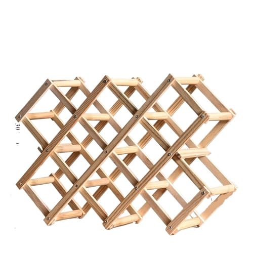 YDYAENIO 3/5/6/10 Flaschenhalter aus Holz, Weinregal, Lagerschrank, Küche, Speisekammer, Bar, Weinflaschen-Präsentationsregal, Faltbarer Organizer, Weinständer(Wood 10 grids) von YDYAENIO