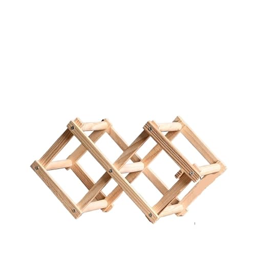 YDYAENIO 3/5/6/10 Flaschenhalter aus Holz, Weinregal, Lagerschrank, Küche, Speisekammer, Bar, Weinflaschen-Präsentationsregal, Faltbarer Organizer, Weinständer(Wood 3 grids) von YDYAENIO