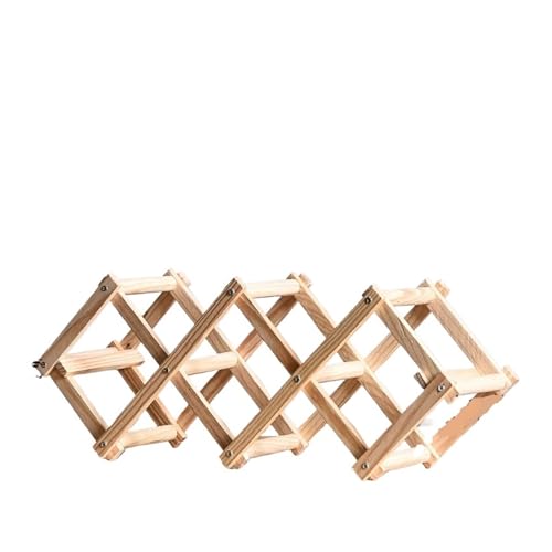 YDYAENIO 3/5/6/10 Flaschenhalter aus Holz, Weinregal, Lagerschrank, Küche, Speisekammer, Bar, Weinflaschen-Präsentationsregal, Faltbarer Organizer, Weinständer(Wood 5 grids) von YDYAENIO