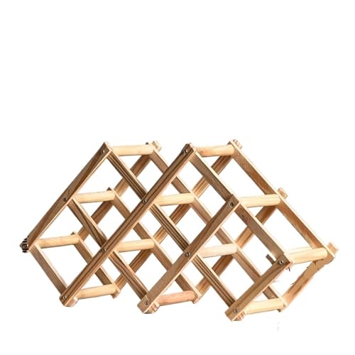 YDYAENIO 3/5/6/10 Flaschenhalter aus Holz, Weinregal, Lagerschrank, Küche, Speisekammer, Bar, Weinflaschen-Präsentationsregal, Faltbarer Organizer, Weinständer(Wood 6 grids) von YDYAENIO