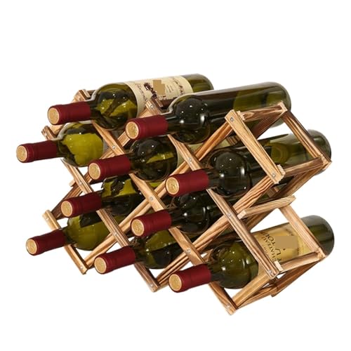 YDYAENIO 6/10 Weinregal aus massivem Holz, for die Küche, montiert, Flaschenhalter, faltbar, for Weinflaschen, Bar, Organizer, Weinständer(10 Bottles) von YDYAENIO