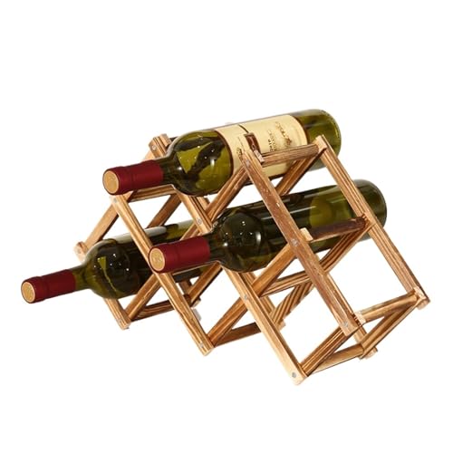 YDYAENIO 6/10 Weinregal aus massivem Holz, for die Küche, montiert, Flaschenhalter, faltbar, for Weinflaschen, Bar, Organizer, Weinständer(6 Bottles) von YDYAENIO