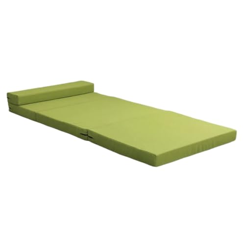 YDYAENIO 60/70 * 200cm Faltbare Matratze Einzel Lazy Sofa 5CM Dicken Weichen Schwamm Klappbett Moderne Feuchtigkeit-Beweis Pad Nickerchen Schlaf Matte für Reisen, Camping(Green,60x200cm) von YDYAENIO