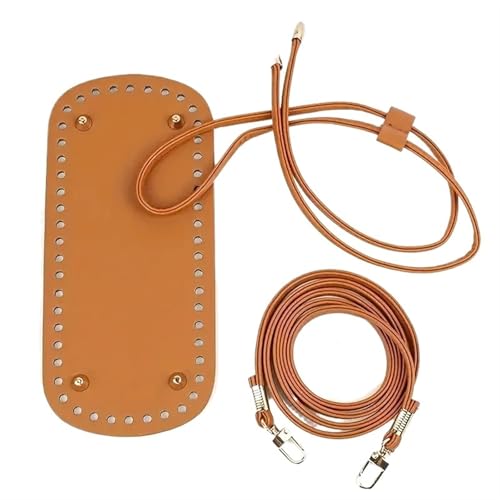 YDYAENIO Bodenkissen aus PU-Leder for Taschen, ovales Formkissen for den Taschenboden Häkel- und Stricktaschen mit Kordelzug for die Herstellung von Eimertaschen zum Basteln von DIY(Brown) von YDYAENIO