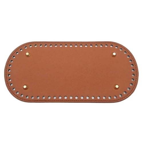 YDYAENIO Handgefertigter Langer ovaler Boden for Stricktaschen, verschleißfester Taschenboden aus PU-Leder mit Löchern, DIY-Zubehör for Häkeltaschen zum Basteln von DIY(Brown) von YDYAENIO