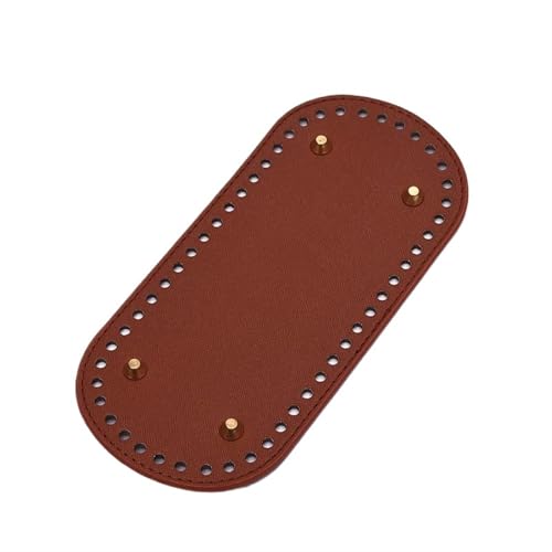 YDYAENIO Handgemachter ovaler Boden for Stricktaschen, PU-Lederpolster, handgefertigter Taschenboden mit Löchern, DIY-Zubehör for gehäkelte Taschenböden zum Basteln von DIY(Brown 22x10cm) von YDYAENIO