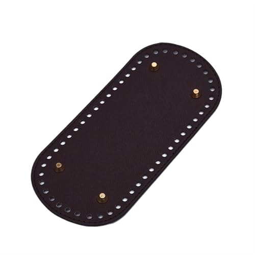 YDYAENIO Handgemachter ovaler Boden for Stricktaschen, PU-Lederpolster, handgefertigter Taschenboden mit Löchern, DIY-Zubehör for gehäkelte Taschenböden zum Basteln von DIY(Coffee 22x10cm) von YDYAENIO