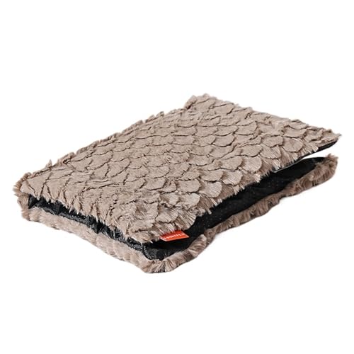 YDYAENIO Hundematte Herbst- und Winterbett Katzennest Lange Plüsch Warme Haustierhütte Schlafmatten for kleine mittelgroße Hunde Katzenbedarf(Khaki,M 65X47X2CM) von YDYAENIO