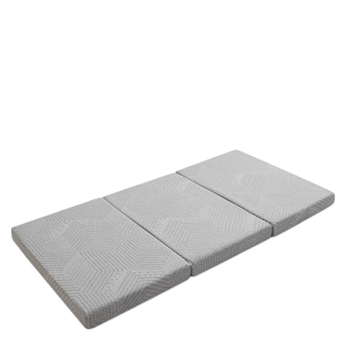 YDYAENIO Klappmatratze, Faltbare Memory Foam Matratze mit Tasche, Tragbare Matratzenauflage for Boden, Camping, Gäste für Reisen, Camping(4 Inch Full) von YDYAENIO