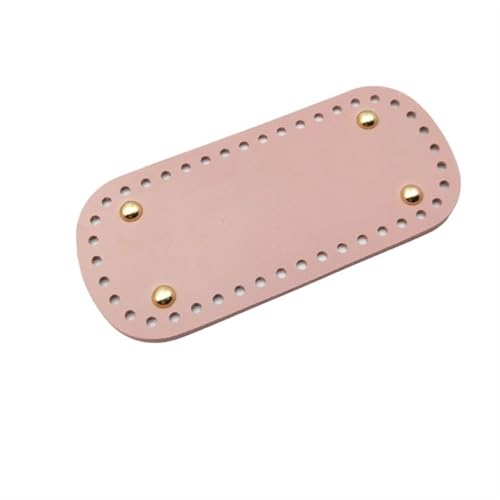 YDYAENIO Langer Boden for gestrickte PU-Ledertaschenbasis, Handtaschenboden mit Löchern, Nieten, Häkeltaschenteilzubehör zum Basteln von DIY(18x8cm pink A) von YDYAENIO