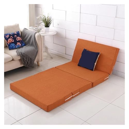 YDYAENIO Matratze Mehrfarbiges Design Materialien Bequemes Baumwollleinen Faltbarer Multifunktionsschwamm für Reisen, Camping(Orange,100x200x5cm) von YDYAENIO