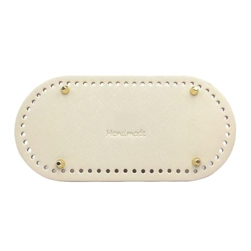 YDYAENIO Ovaler Boden for Stricktasche PU-Leder Basis Taschenzubehör Handgemachter DIY Häkelunterlage Gewebter Ledertaschenboden zum Basteln von DIY(Apricot,25 * 12cm) von YDYAENIO