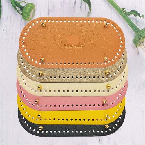 YDYAENIO Ovaler Boden for Stricktasche PU-Leder Basis Taschenzubehör Handgemachter DIY Häkelunterlage Gewebter Ledertaschenboden zum Basteln von DIY(Blue,22 * 10cm) von YDYAENIO