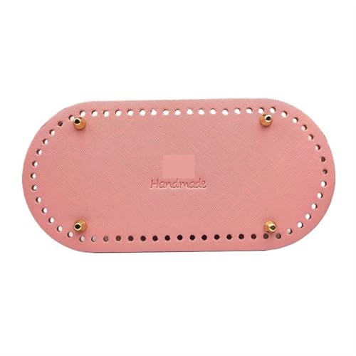 YDYAENIO Ovaler Boden for Stricktasche PU-Leder Basis Taschenzubehör Handgemachter DIY Häkelunterlage Gewebter Ledertaschenboden zum Basteln von DIY(Pink,25 * 12cm) von YDYAENIO