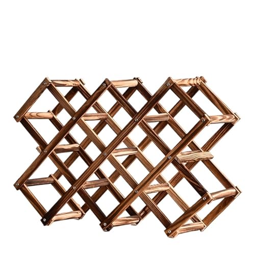 YDYAENIO Stapelbare Weinlagerregale for 3, 5, 6, 10 Flaschen, Weinregale aus Holz, Utensilien for die Hausbar, Weinschränke, Barwerkzeuge(Brown 10 grids) von YDYAENIO