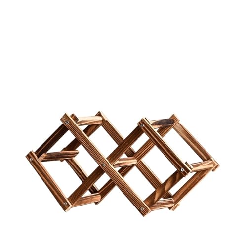 YDYAENIO Stapelbare Weinlagerregale for 3, 5, 6, 10 Flaschen, Weinregale aus Holz, Utensilien for die Hausbar, Weinschränke, Barwerkzeuge(Brown 3 grids) von YDYAENIO