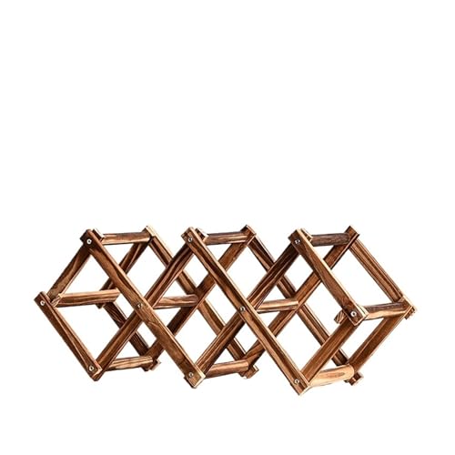 YDYAENIO Stapelbare Weinlagerregale for 3, 5, 6, 10 Flaschen, Weinregale aus Holz, Utensilien for die Hausbar, Weinschränke, Barwerkzeuge(Brown 5 grids) von YDYAENIO