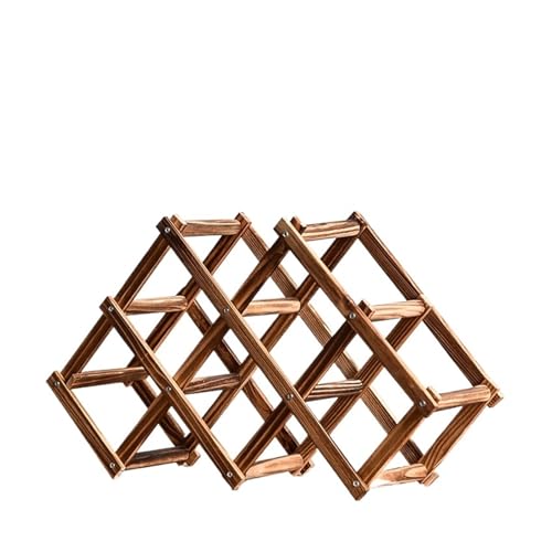 YDYAENIO Stapelbare Weinlagerregale for 3, 5, 6, 10 Flaschen, Weinregale aus Holz, Utensilien for die Hausbar, Weinschränke, Barwerkzeuge(Brown 6 grids) von YDYAENIO