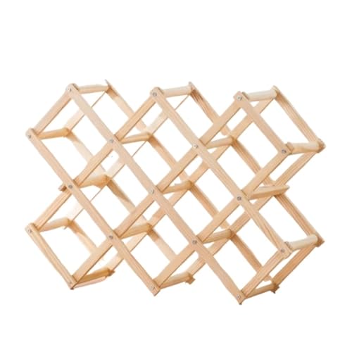 YDYAENIO Weinregal, zusammenklappbar, aus Holz, rautenförmig, Präsentationsregal, freistehender Weinschrank for das Wohnzimmer, Vintage, kreativer Weinflaschenständer(10 Bottles-B) von YDYAENIO