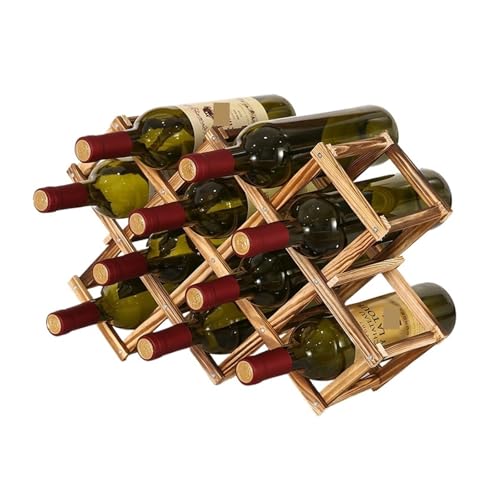YDYAENIO Weinregal aus Holz, Kiefernholz, kreatives, faltbares, Ornamente for mehrere Flaschen(Color 2) von YDYAENIO