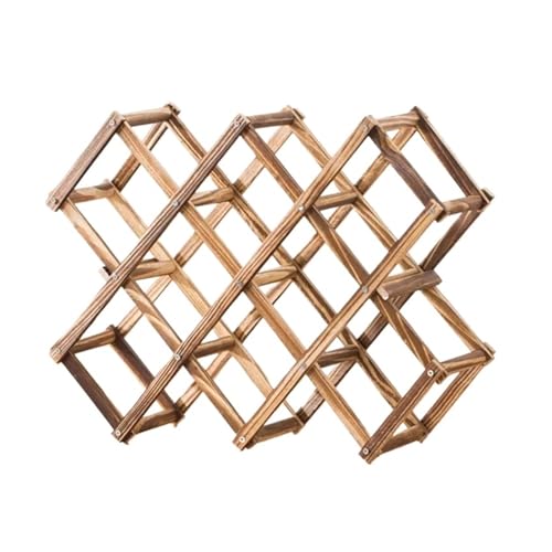 YDYAENIO Weinregal aus Holz, kreativer, zusammenklappbarer Weinhalter, multifunktionaler Präsentationsständer for Rotweinflaschen, Bar-Aufbewahrungsregale, Organizer(10 Bottles-A) von YDYAENIO