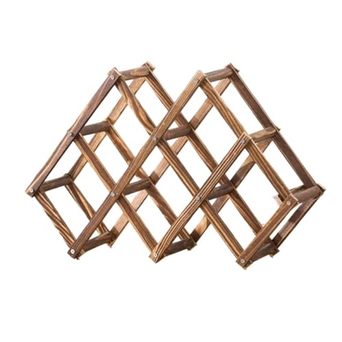 YDYAENIO Weinregal aus Holz, kreativer, zusammenklappbarer Weinhalter, multifunktionaler Präsentationsständer for Rotweinflaschen, Bar-Aufbewahrungsregale, Organizer(6 Bottles-A) von YDYAENIO