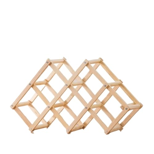 YDYAENIO Weinregal aus Holz, kreativer, zusammenklappbarer Weinhalter, multifunktionaler Präsentationsständer for Rotweinflaschen, Bar-Aufbewahrungsregale, Organizer(6 Bottles-B) von YDYAENIO