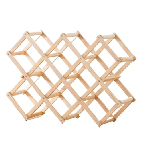 YDYAENIO Weinregal aus Holz, kreativer zusammenklappbarer Weinhalter, Bar-Aufbewahrungsregal, Organizer, Vintage, faltbares Rotweinflaschen-Präsentationsregal(10 Bottles-B) von YDYAENIO