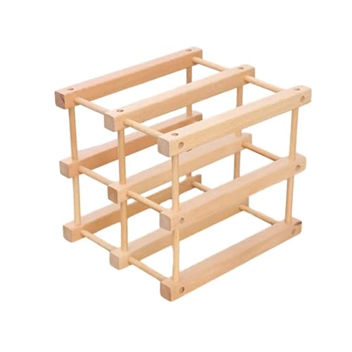 YDYAENIO Weinregal for 12 Flaschen, platzsparendes, stapelbares aus Holz for Zusammenbauen, modulare Aufbewahrung for die Arbeitsplatte(Color3) von YDYAENIO