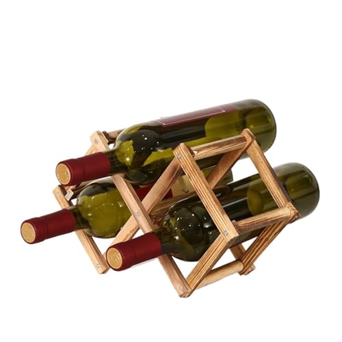 YDYAENIO Weinregalhalter aus Holz, zusammenklappbar, for Rotweinflaschen, Aufbewahrungsregale, Schrank, Weinflaschen-Organizer for Bar, 3/6/10 Flaschen(3 Bottles) von YDYAENIO