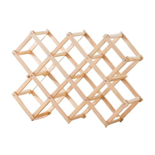 YDYAENIO Zusammenklappbares Rotweinregal aus Holz, Halterung for 10 Flaschen, Küchenhalter, Ausstellungsregale, Rotweinflaschen, Aufbewahrung(Color3) von YDYAENIO