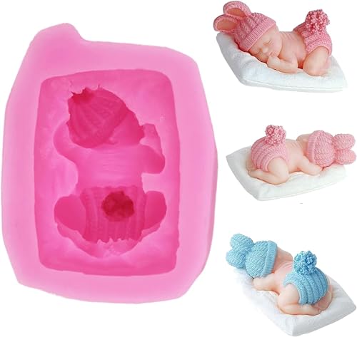 Baby Silikonform Baby Silikon Kuchen Baby Silikon Fondant Form Baby DIY Silikonform 3D Schlafendes Baby DIY Seife Formen für Fondant Dekoration Kuchenteig Cake Design Süßigkeiten von YDYSAA