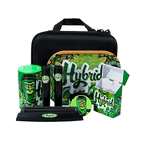 YDZB Tabakrauch set Enthält Grinder Rolling Tray Zigarette Gerät Proof Feuchtigkeitsspeicher Pillendose Zigarettenetui Werkzeugaufbewahrungstasche 8-teiliges Set (J) von YDZB