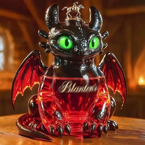 300ML Weindekanter Dekanter Whiskey Karaffe Statue - 3D-Skulptur Einer Whisky-Weinflasche In Form Eines Fliegenden Dinosauriers, Süße Kleine Drachen-Whisky-Dekanter-Statue, Ornamente(#2) von YDZYFFS