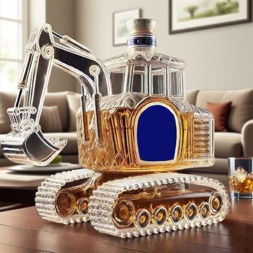 300ML Weindekanter Dekanter Whiskey Karaffe Statue - 3D-Whisky-Weinflasche In Baggerform, Neuartige Whisky-Karaffe Aus Glas, Kreativ, Handgeschnitzte Leere Weinkaraffe Zur Aufbewahrung 300ML Weindekanter Dekanter Whiskey Karaffe Statue - 3D-Whisky-Weinflasche In Baggerform, Neuartige Whisky-Karaffe Aus Glas, Kreativ, Handgeschnitzte Leere Weinkaraffe Zur Aufbewahrung von YDZYFFS
