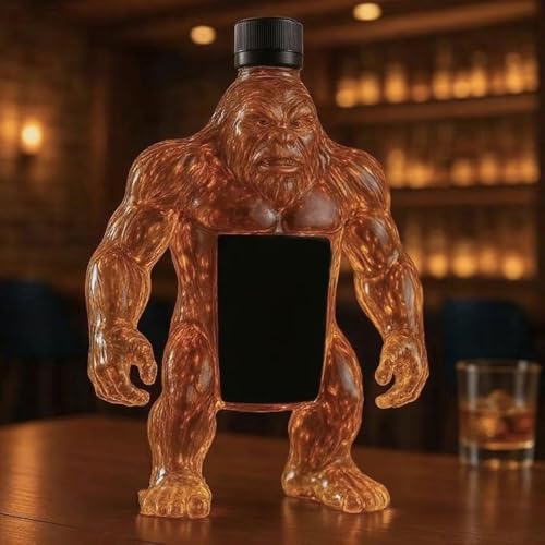 300ML Weindekanter Dekanter Whiskey Karaffe Statue - 3D-Whisky-Weinflasche In Gorillaform, Neuartiger Whisky-Dekanter Aus Glas, Exquisiter Handgeschnitzter Spirituosenspender Mit Tiermotiv(A) von YDZYFFS