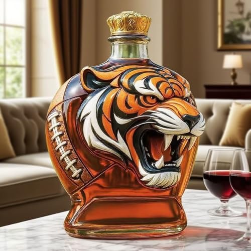 300ML Weindekanter Dekanter Whiskey Karaffe Statue - 3D-Whisky-Weinflasche In Tigerform, Neuartiger Whisky-Dekanter Aus Glas, Exquisiter Handgeschnitzter Schnapsspender Mit Fußballmotiv 300ML Weindekanter Dekanter Whiskey Karaffe Statue - 3D-Whisky-Weinflasche In Tigerform, Neuartiger Whisky-Dekanter Aus Glas, Exquisiter Handgeschnitzter Schnapsspender Mit Fußballmotiv von YDZYFFS