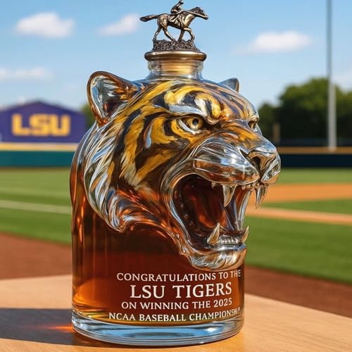 300ML Weindekanter Dekanter Whiskey Karaffe Statue - 3D-Whisky-Weinflaschen-Ornamente In Tigerkopfform, Mundgeblasene Whisky-Dekanter-Skulpturen Mit Auslaufsicherem Design(A) von YDZYFFS